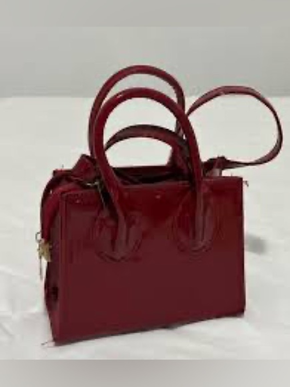 🎃3/$15🎃Mini Patent Red Structured Top-Handle & Long Strap Bag